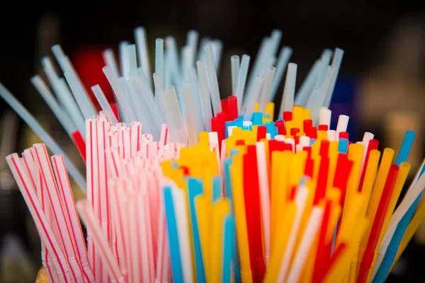 Multi-colored cocktail straws