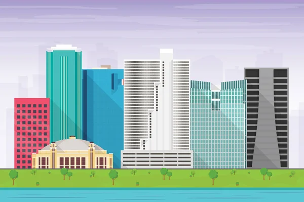 Fort Worth Texas City Skyline Illustration — Stock vektor