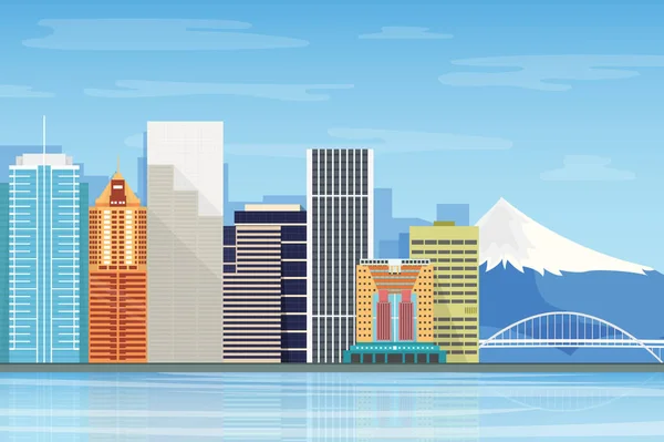 Illustration Der Skyline Von Portland — Stockvektor