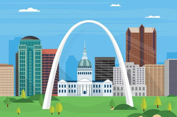Illusztráció Saint Louis City Skyline — Stock Vector