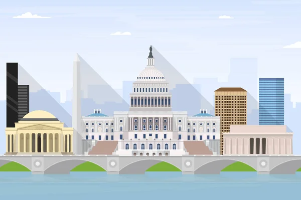 Washington Panorama Ilustrace — Stockový vektor