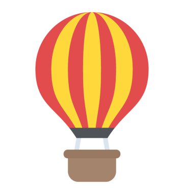 Hava uçuş, sıcak hava balon düz simgesi