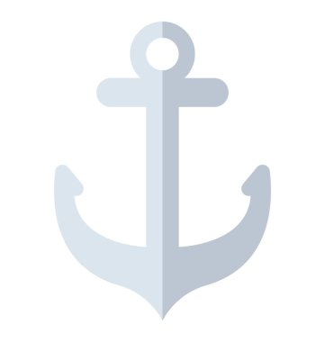 Deniz, tekne çapa düz simgesi