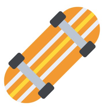 Eğlenceli bir oyun aracı, kaykay güverte düz simgesi