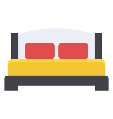 Bir büyük Çift Kişilik Yatak düz simgesi