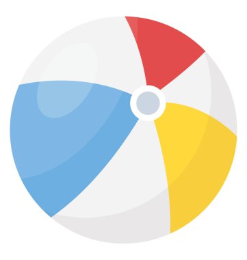 Oynak plaj topu, yaz tatil düz simgesi