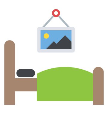 Bir oturma odası iç yatak ve duvar boyunda