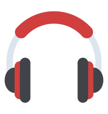 Kırmızı güzel kulaklık müzik dinleme için