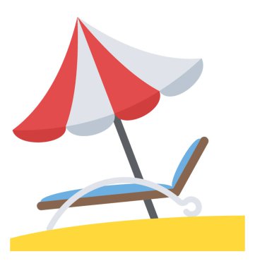 Şemsiye ve şezlong, güneşlenmek