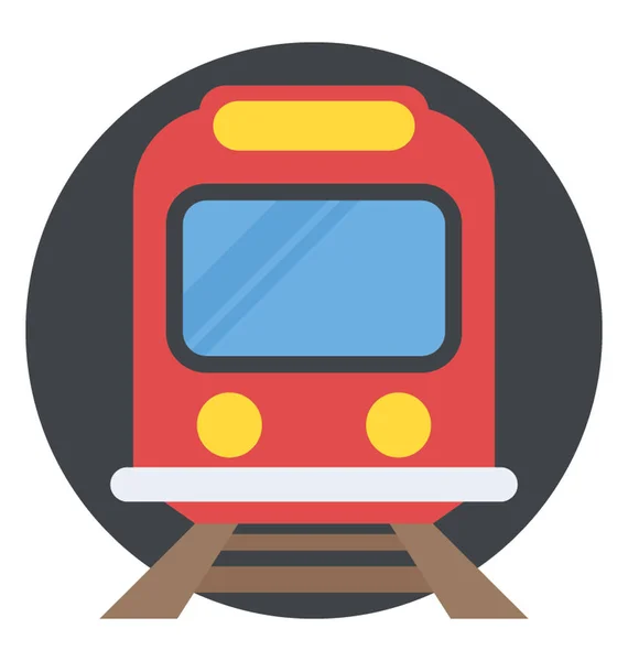 Tren Icono Plano Transporte — Vector de stock