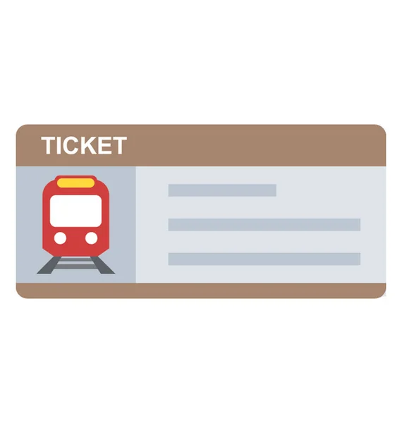 Eine Zugfahrkarte Eine Pauschalkarte Für Die Reise — Stockvektor