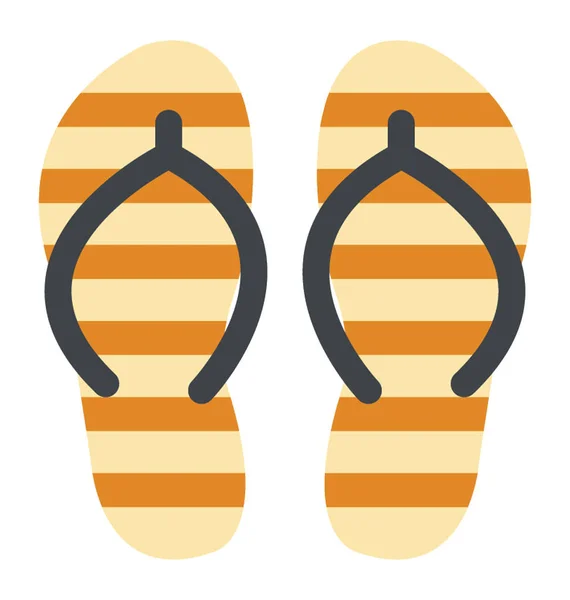 Fritidskläder Sandaler Flip Flop Flat Ikonen — Stock vektor