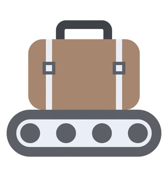 Eine Gepäcktasche Auf Dem Förderband — Stockvektor