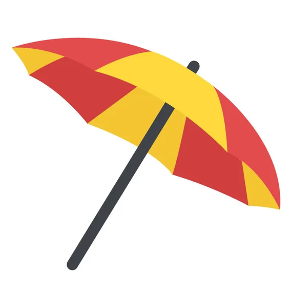 Opened Umbrella Parasol Flat Icon — Stock Vector