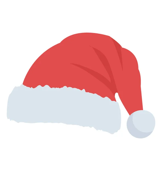 Chapeau Rouge Santa Claus Simple Élément Noël — Image vectorielle