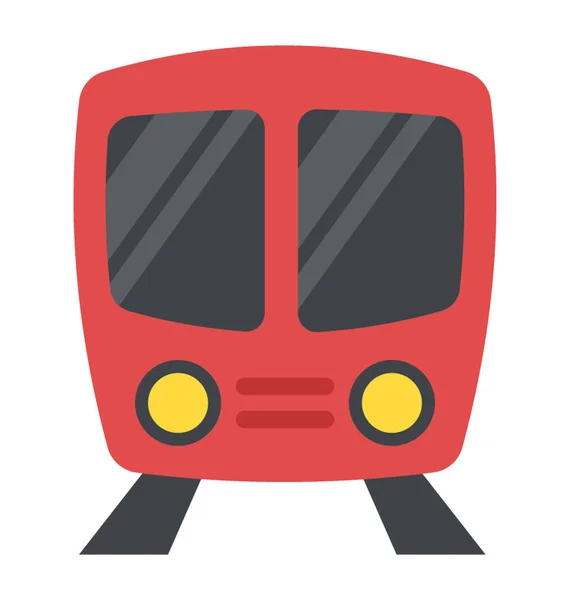 Tren Icono Plano Transporte — Vector de stock