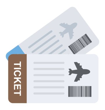 Fatura düz simgesi seyahat bir uçak bileti