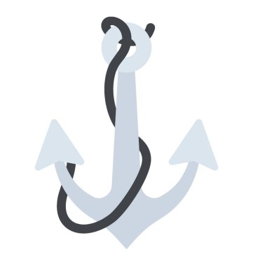 Deniz, tekne çapa düz simgesi