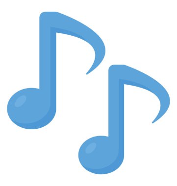 Düz simgesi tasarım müzik notaları