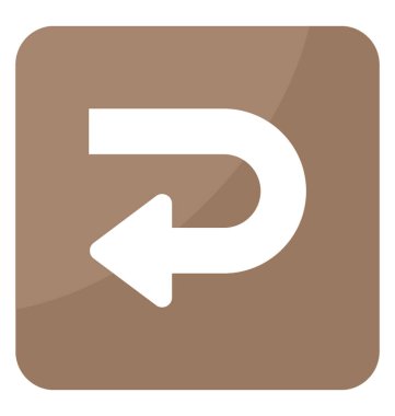 Dönüş veya u dönüş işareti temsil eden yönlü oku