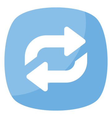 Okları, tekrar düğmesini işaret eşitlemeyi düz simgesi tasarım 