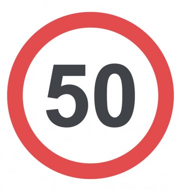 Karayolu trafik hız sınırı işareti 