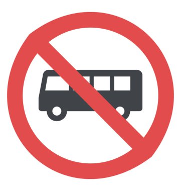 Otobüs işareti symbolishing otobüs yok izin verilmez