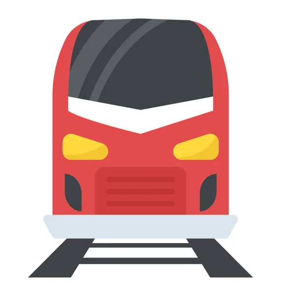 Güzel Bir Kırmızı Modern Tramvay Tren Seyahat — Stok Vektör