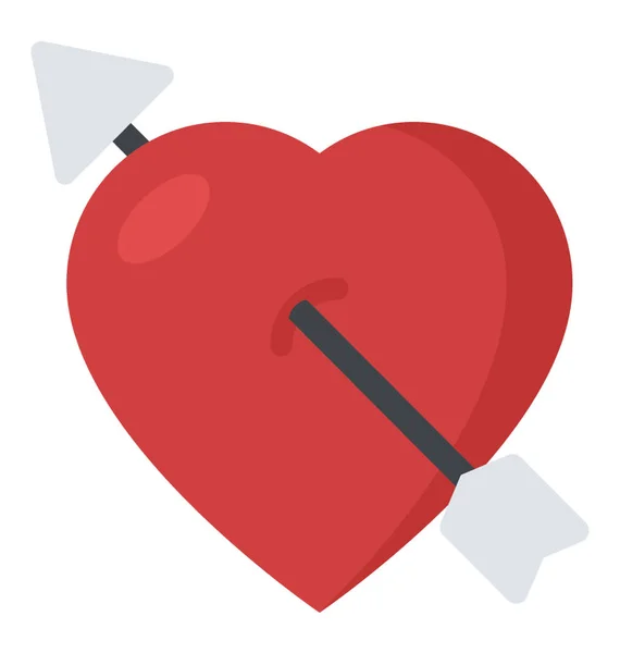 Ένα Βέλος Μέσω Της Καρδιάς Συμβολίζει Σημάδι Καρδιά Έρως — Διανυσματικό Αρχείο