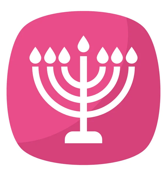 Diseño Icono Plano Hanukkah Menorah — Vector de stock