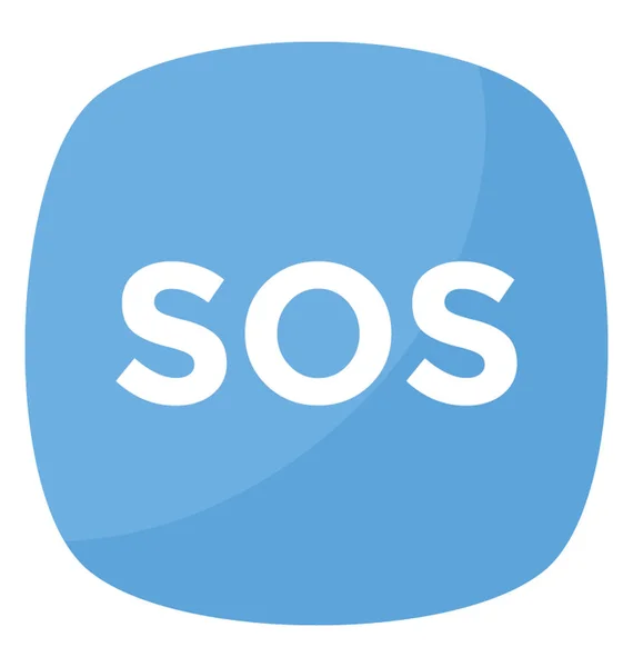 Squared Sos Emoji Representan Servicio Emergencia — Vector de stock