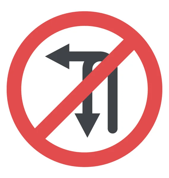 禁止标志没有 并且没有左转弯 — 图库矢量图片