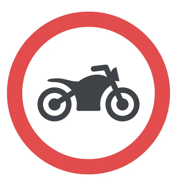 Cirkulär Trafik Skyltning Ingen Motorcykel — Stock vektor