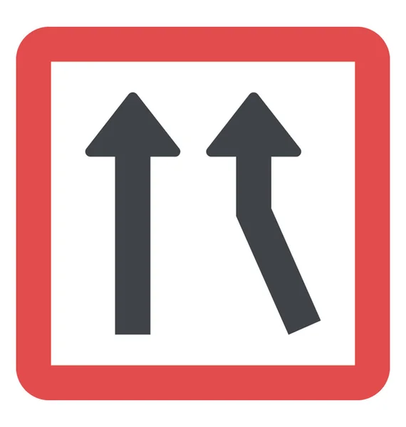 Přidán Lane Znamení Ploché Vektorové Ikony — Stockový vektor