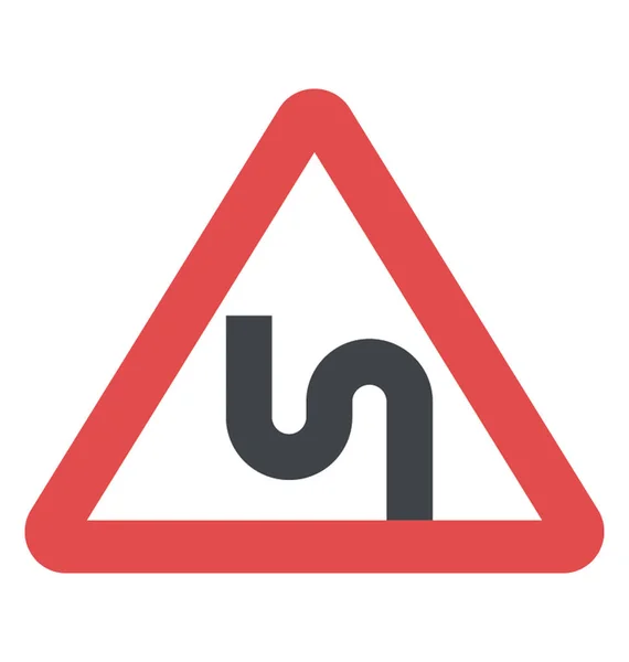Gefährliche Kurven Verkehrszeichen — Stockvektor