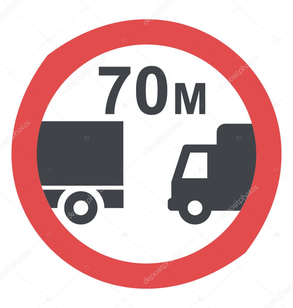 Distance between vehicles sign 
