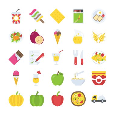 Yiyecek ve içecekler simgeler paketi 