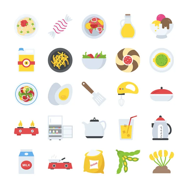 Food Drinks Icons Vector — Stock Vector