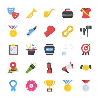 Etkinlik düz simgeler renkte