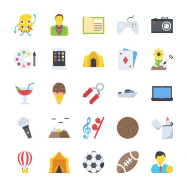 Düz Icons Set faaliyet