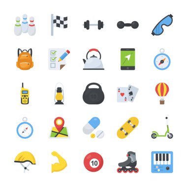 Renkli düz simgeler etkinliği