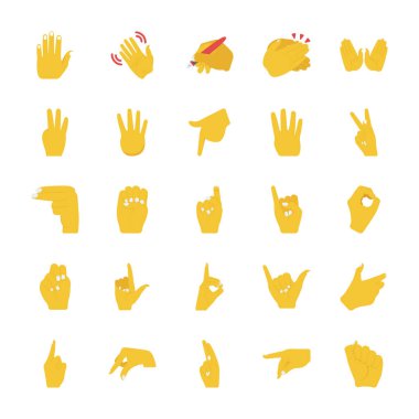 Düz Icon Set el hareketleri
