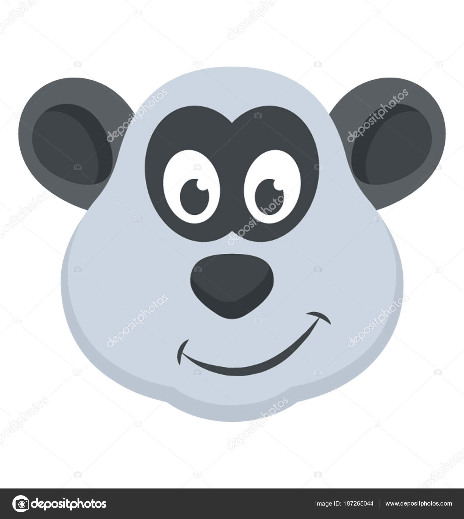 Panda Urso Retrato Bonito Com Nome Texto Sorriso Cabeça Dos Desenhos  Animados Forma Redonda Rosto Animal, Ilustrações De Ícone Vetorial Isolado  No Fundo Branco. Plano Simples Para Cartaz De Crianças, Aplicativo Móvel