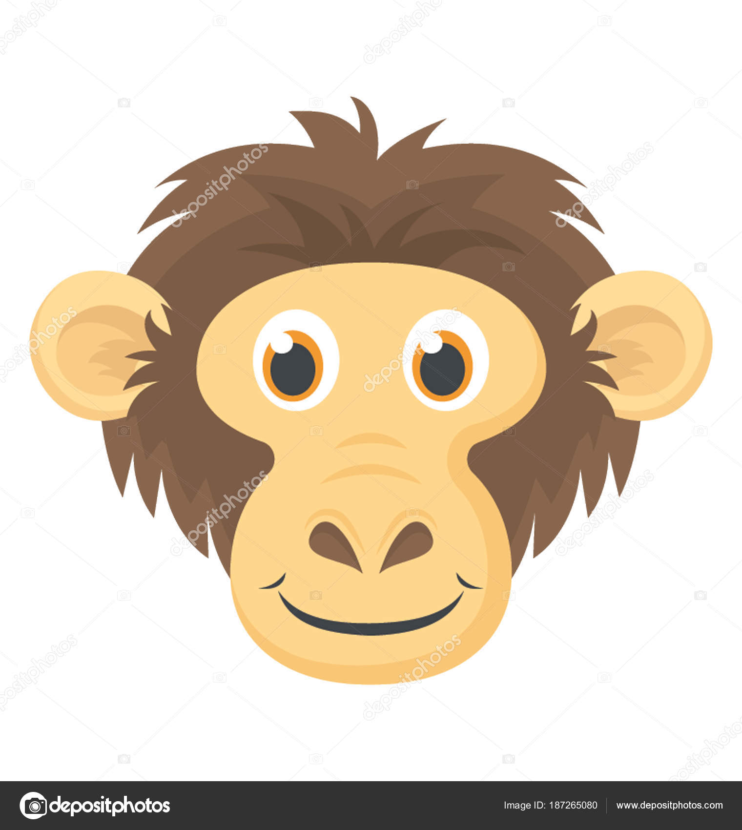 Monkey Face Gorilla Head Cartoon Animal Stock Vector Image by ©vectorspoint  #187265080