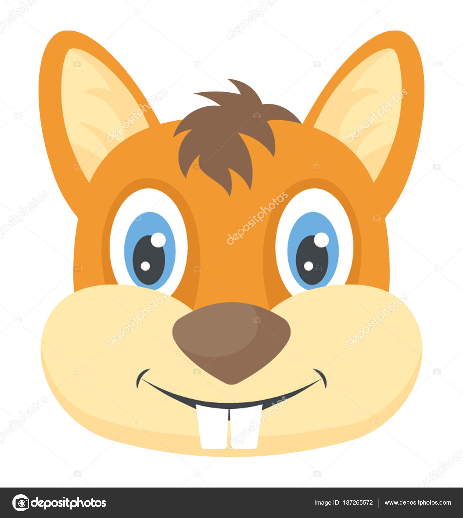 Cute Cartoon Squirrel Face