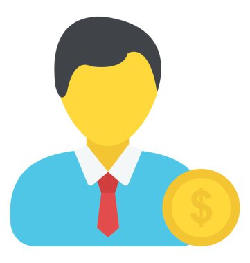 Bir doları para göstermek çalışma ile bir kişi avatar