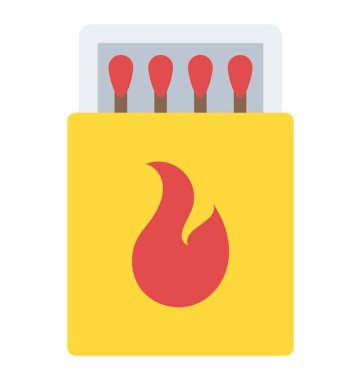 Düz simgesi tasarım bir kibrit kutusu oyunu