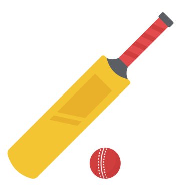 Kriket sopası ve kırmızı kriket topu 