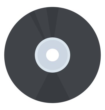 Vinil kaydın düz simgesi tasarım