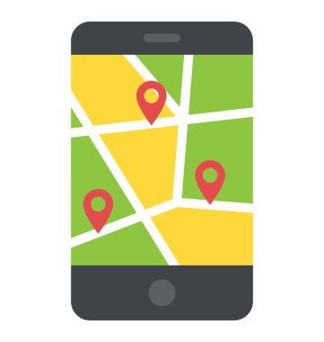 Handheld smartphone navigasyon uygulama gösterir